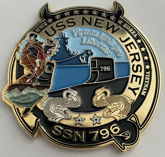 USS NEW JERSEY (SSN 796) Command Coin