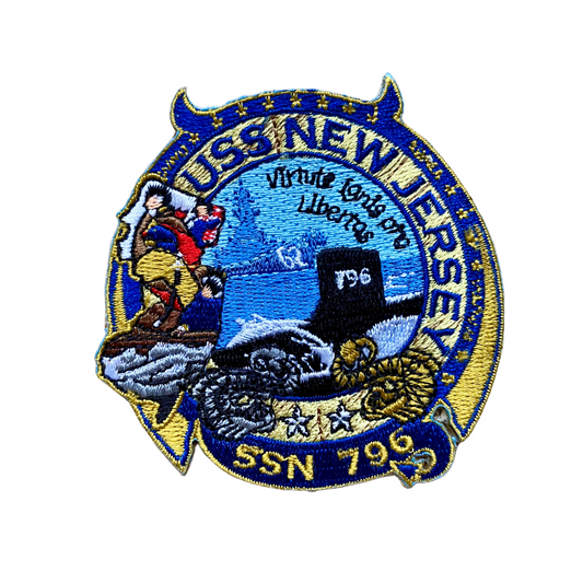 Official USS NEW JERSEY (SSN 796) 3" Command Patch